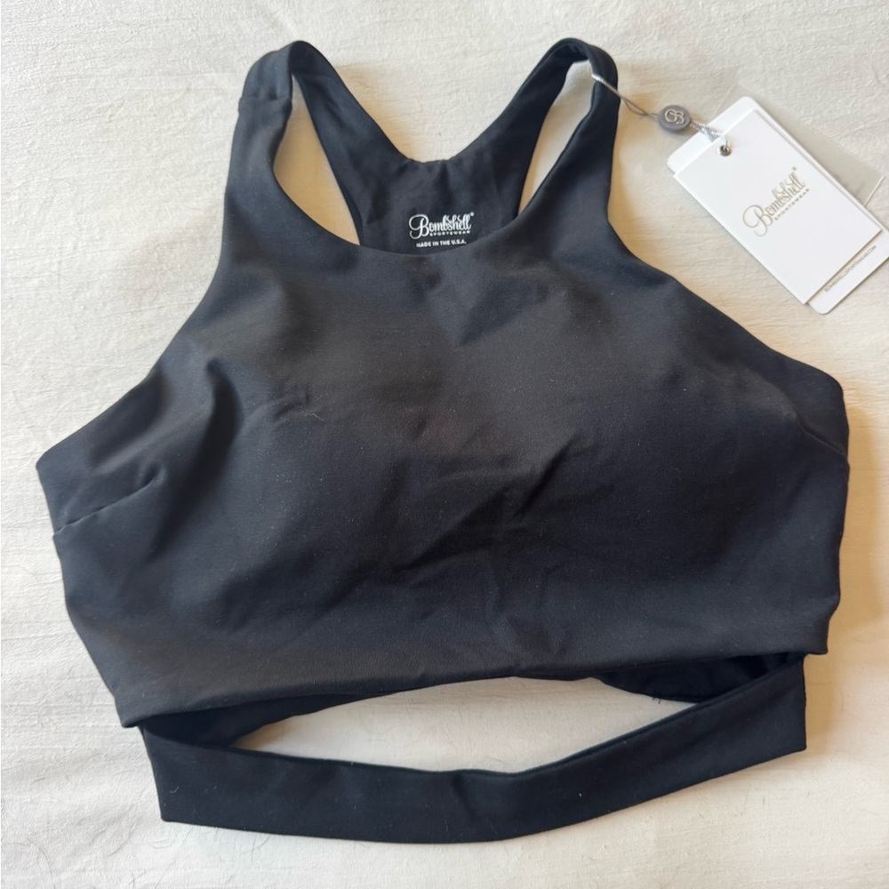 Bombshell Sportswear Black Racerback Sports Bra